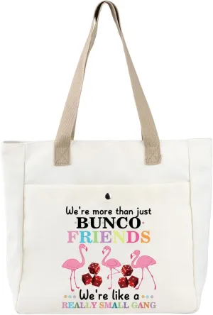 BDPWSS Bunco Tote Bag Bunco Friend Gift We're More Than Just Bunco Friends Bunco Dice Game Canvas Handbag For Bunco Gang