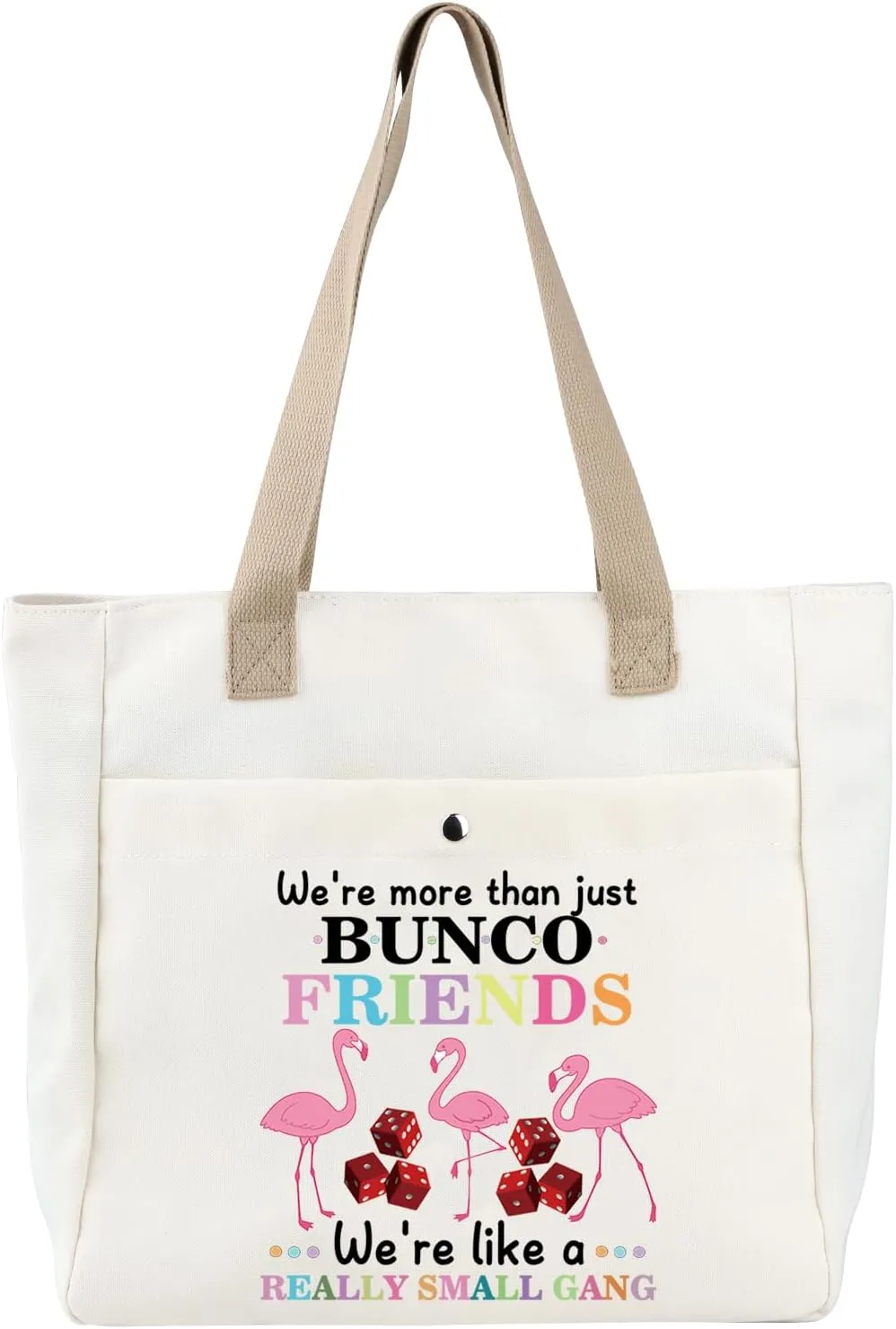 BDPWSS Bunco Tote Bag Bunco Friend Gift We're More Than Just Bunco Friends Bunco Dice Game Canvas Handbag For Bunco Gang