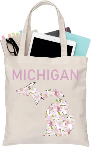 BDPWSS Michigan Tote Bag Michigan Travel Gift Michigan State Gift Michigan Vocation Gifts Michigan Souvenirs Tourism Bag
