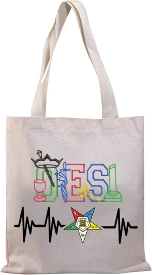BDPWSS OES Gifts OES Sorority Tote Bag Sisterhood Gift OES Symbol Gift Sorority Sister Canvas Handbag Paraphernalia Gifts