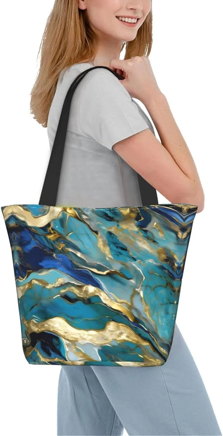 Beach Scene With Chairs Print Shoulder Tote Bag Women'S Large Size Handbag Casual Tote Shopping Bag For Women