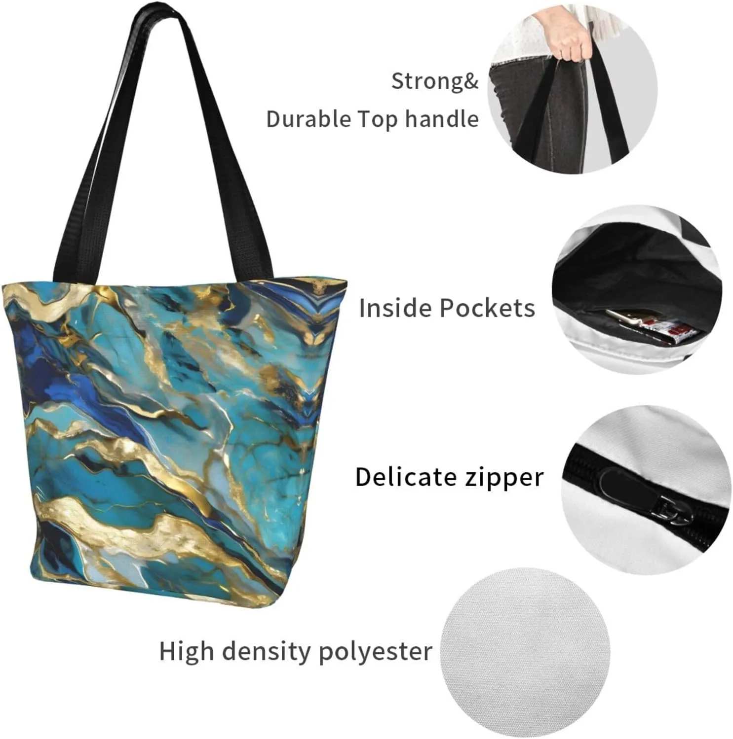 Beach Scene With Chairs Print Shoulder Tote Bag Women'S Large Size Handbag Casual Tote Shopping Bag For Women