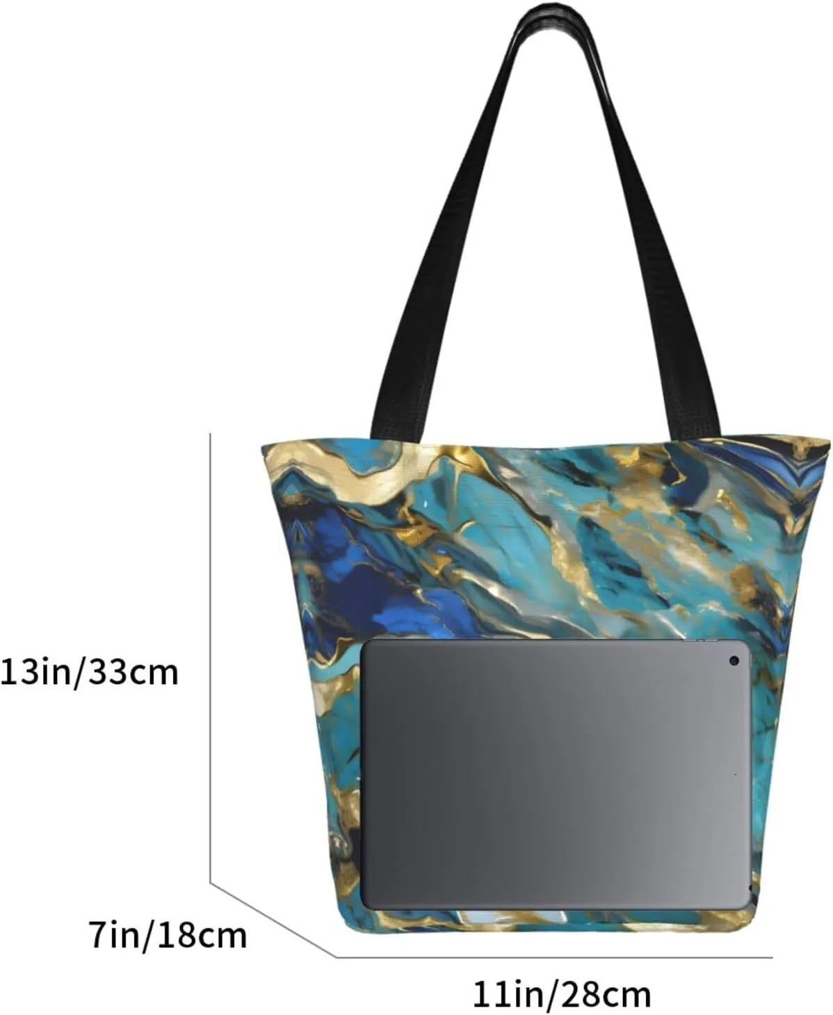 Beach Scene With Chairs Print Shoulder Tote Bag Women'S Large Size Handbag Casual Tote Shopping Bag For Women