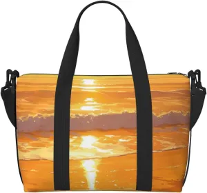 Beach Sunrise Orang Sea print Handbag Oxford shoulder bag casual shoulder bag weekend bag large capacity storage bag