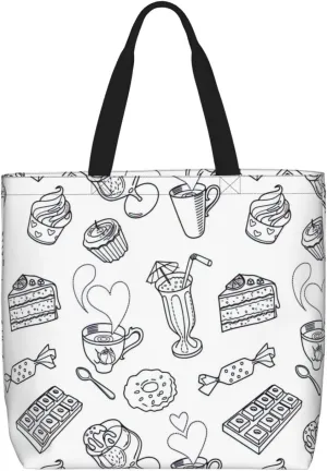 Beautiful Fireworks Print Tote Bags Reusable Grocery Bag Shoulde Bag Handbag For Office Shopping Travel Women