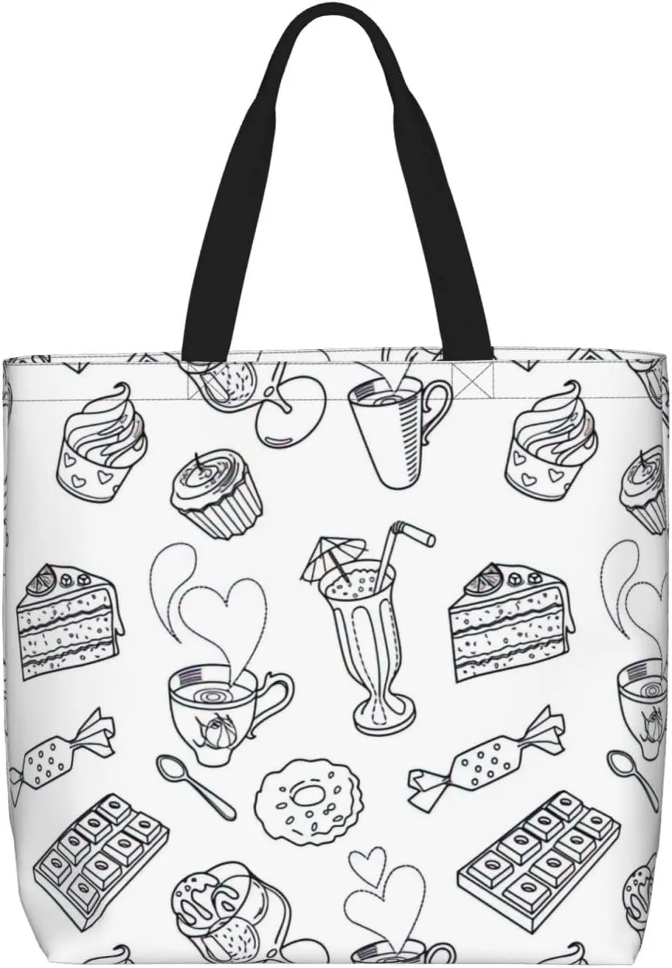 Beautiful Fireworks Print Tote Bags Reusable Grocery Bag Shoulde Bag Handbag For Office Shopping Travel Women