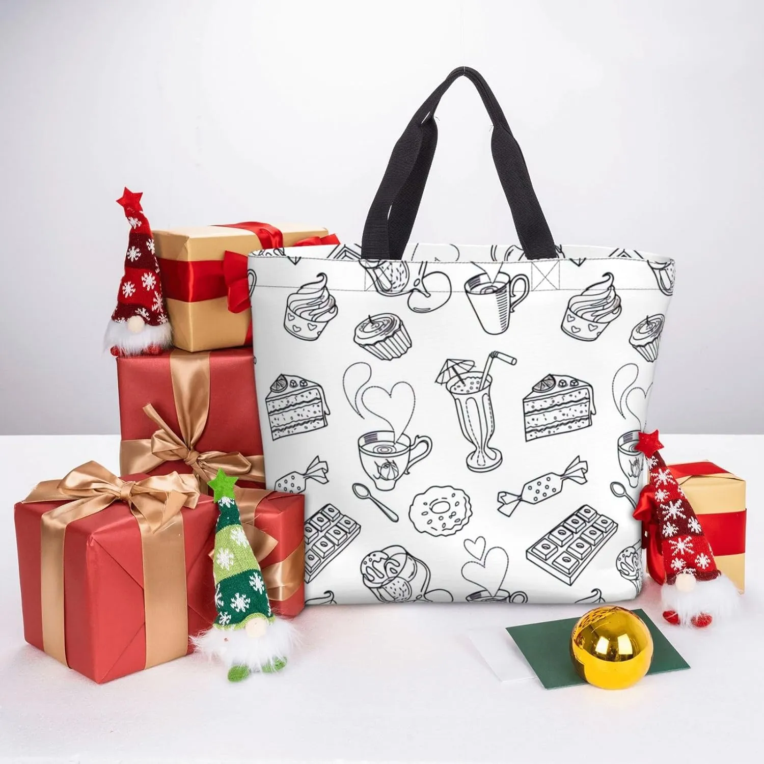 Beautiful Fireworks Print Tote Bags Reusable Grocery Bag Shoulde Bag Handbag For Office Shopping Travel Women