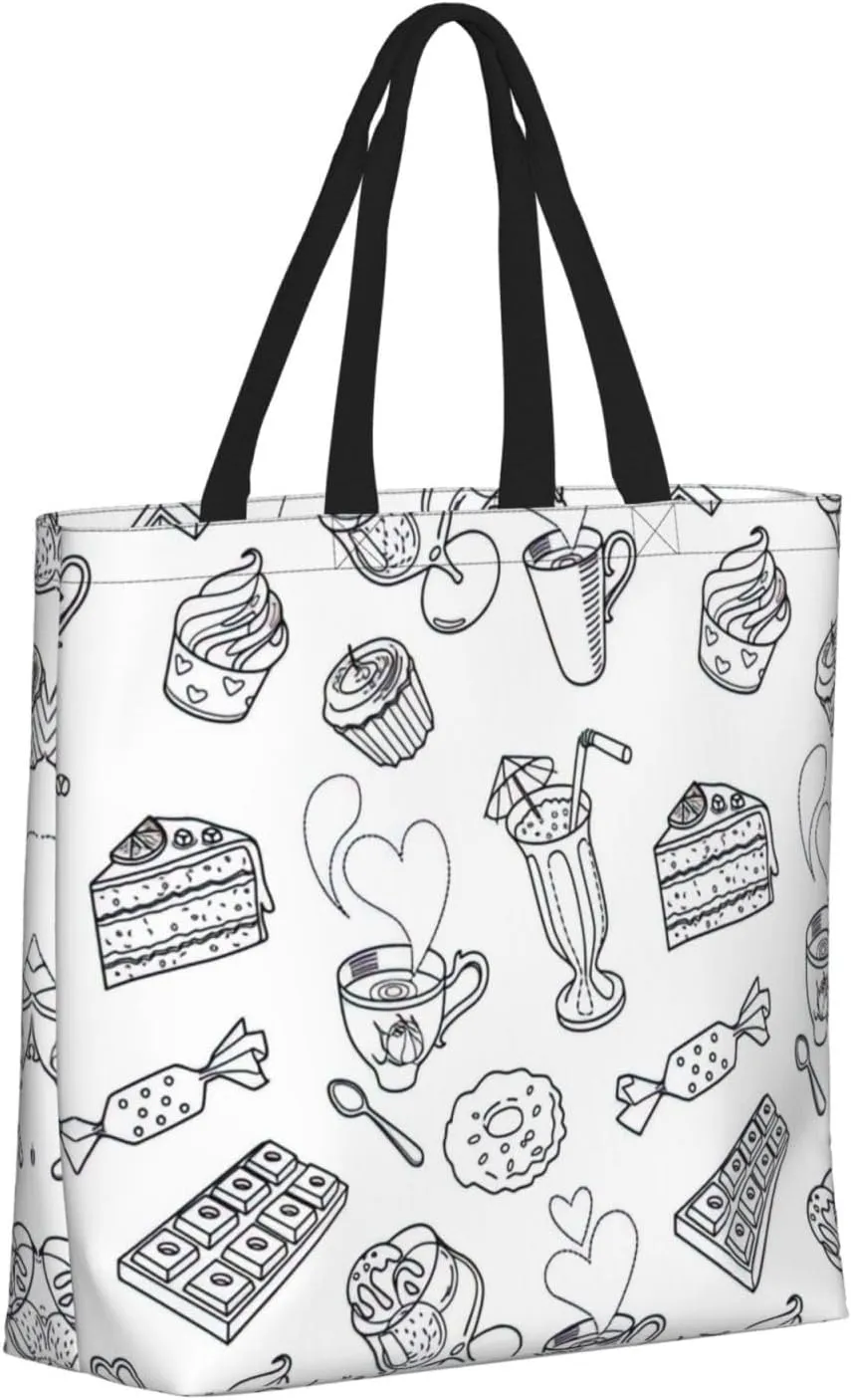 Beautiful Fireworks Print Tote Bags Reusable Grocery Bag Shoulde Bag Handbag For Office Shopping Travel Women