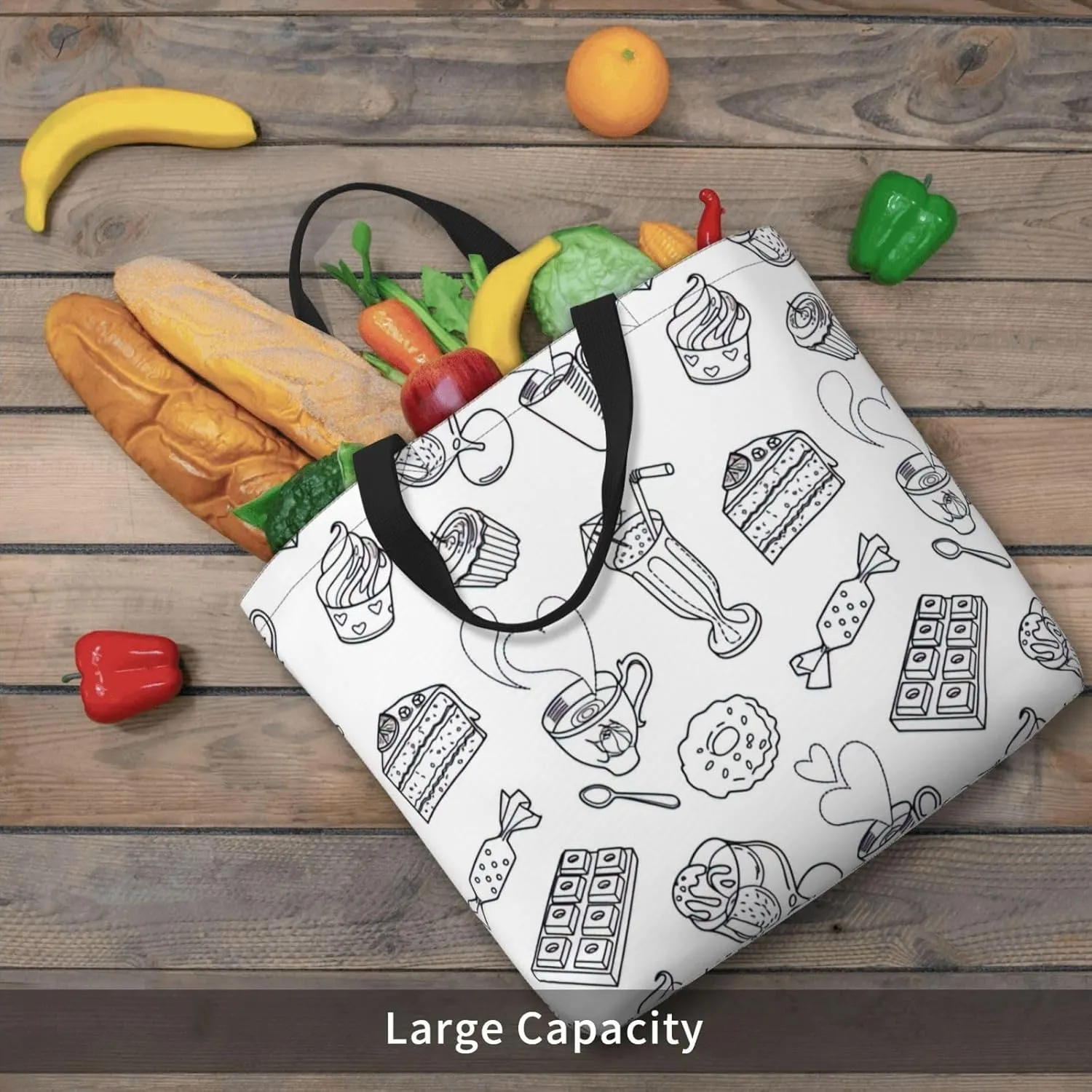 Beautiful Fireworks Print Tote Bags Reusable Grocery Bag Shoulde Bag Handbag For Office Shopping Travel Women