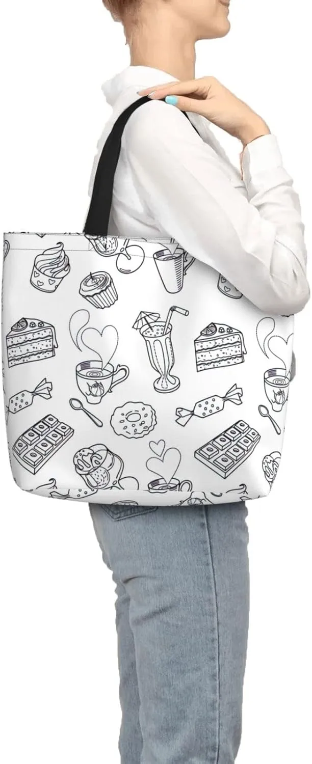 Beautiful Fireworks Print Tote Bags Reusable Grocery Bag Shoulde Bag Handbag For Office Shopping Travel Women
