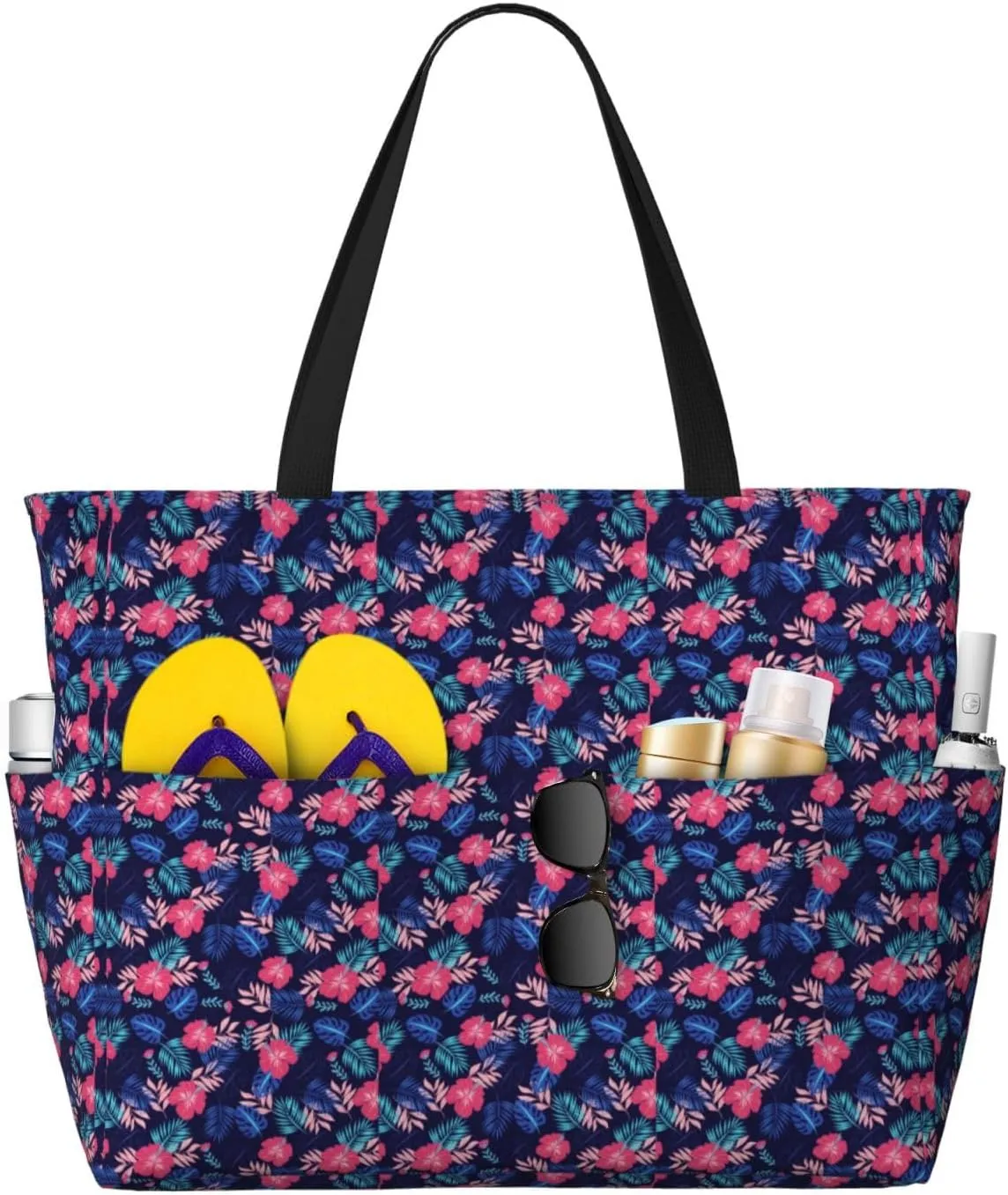 Beautiful floral pattern Large Capacity Travel Bag Lightweight Shopping Handbag Beach Tote Bags Casual Work Bag