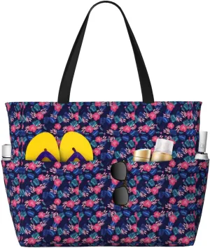 Beautiful floral pattern Large Capacity Travel Bag Lightweight Shopping Handbag Beach Tote Bags Casual Work Bag