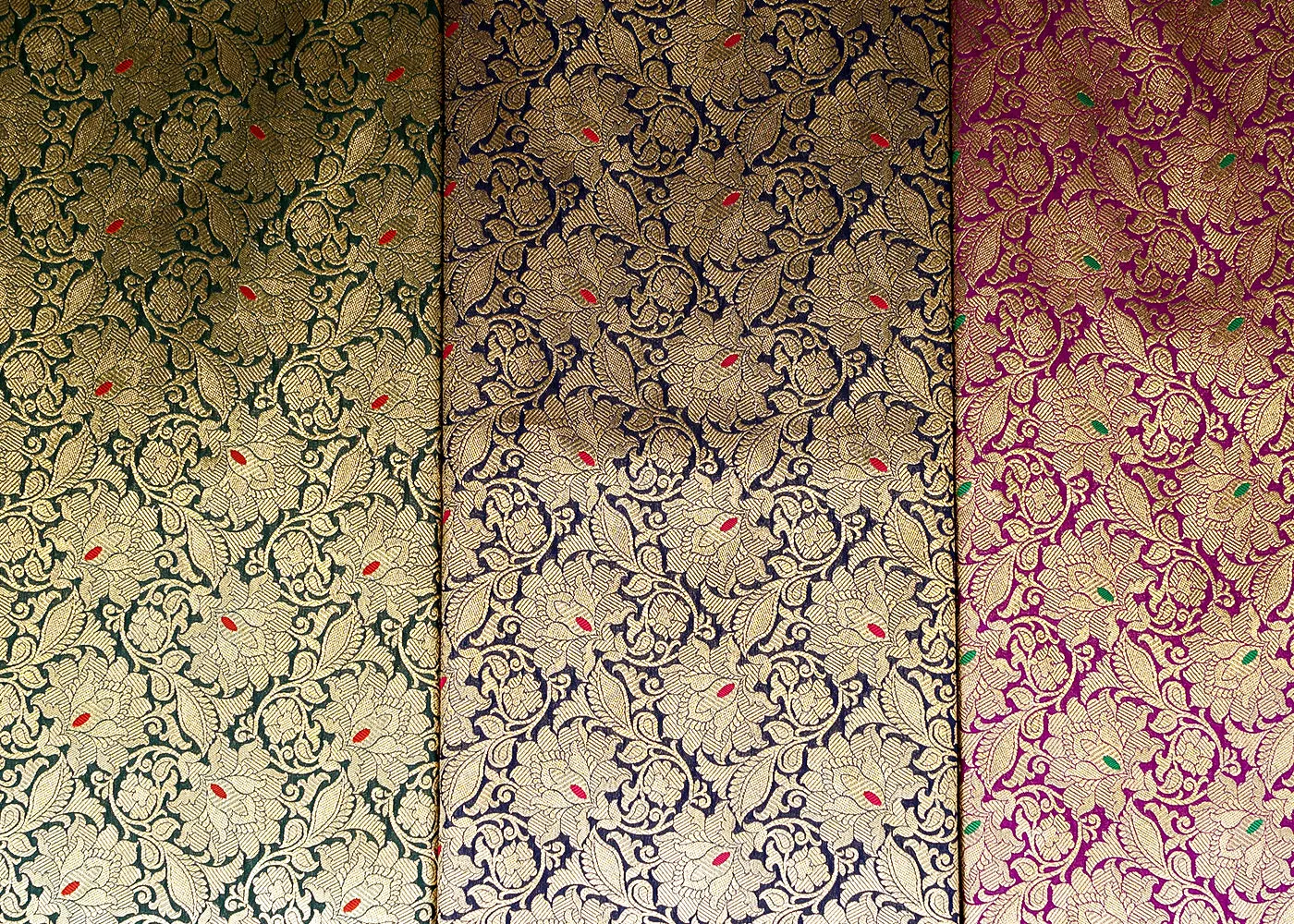 Beautiful Purple Banarasi Brocade with Floral Golden Handloom