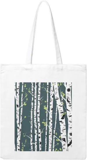 Beauty Birch Tree Print Canvas Tote Bag Aesthetic Reusable Grocery Shopping Bags Shoulder Bag Book Tote