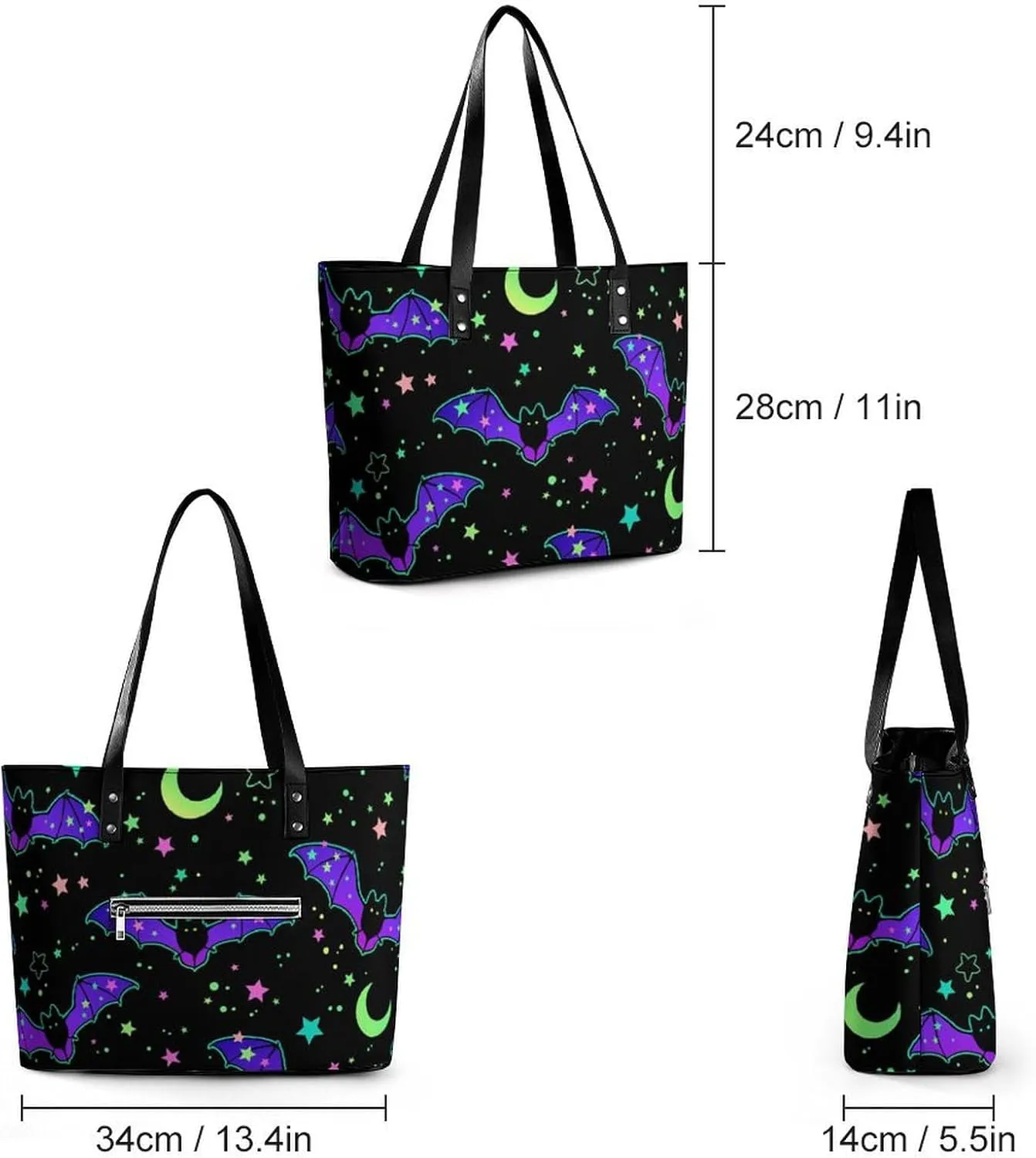 Bees Chamomiles Print Hobo Handbags With Zipper Large Capacity Satchel Tote Bag Shoulder Bag