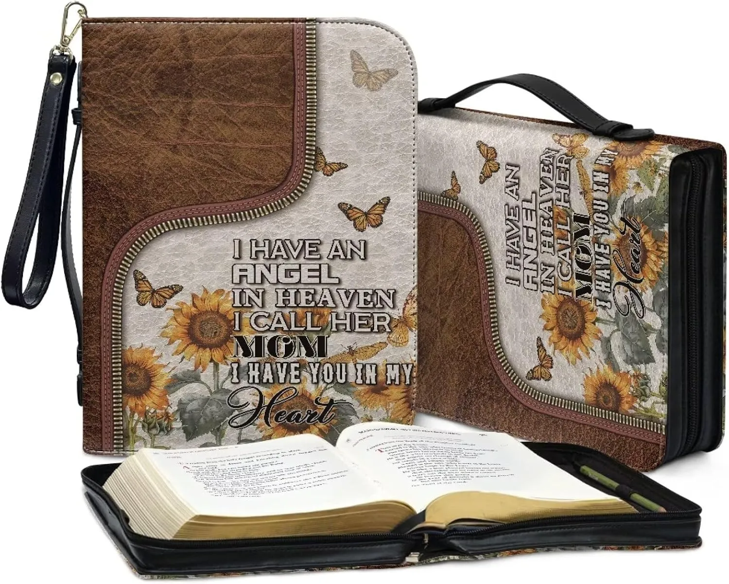 Bible Cover Bible Case for Women Print Bible Case Bible Bag Portable Book Cover Bible Carrying Case for Study