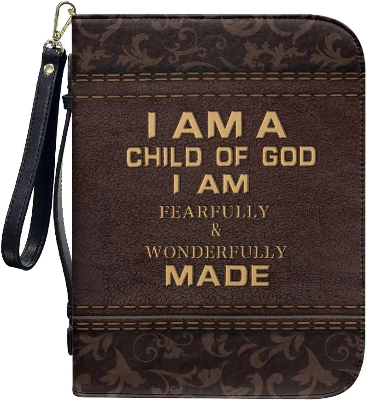 Bible Cover Case for Women Print Pattern Bible Cover Bag with Handle and Ribbon Fit for Standard & Large Size