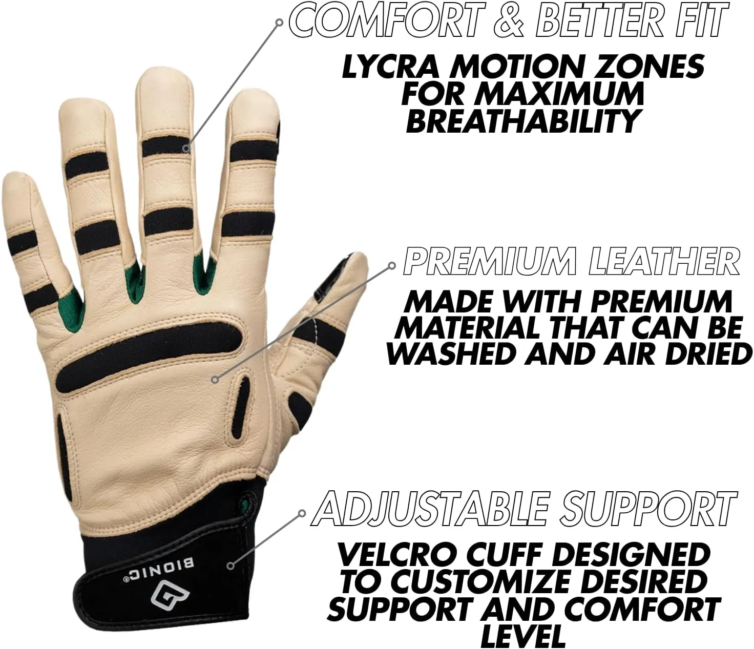 Bionic ReliefGrip Premium Leather Gardening Gloves