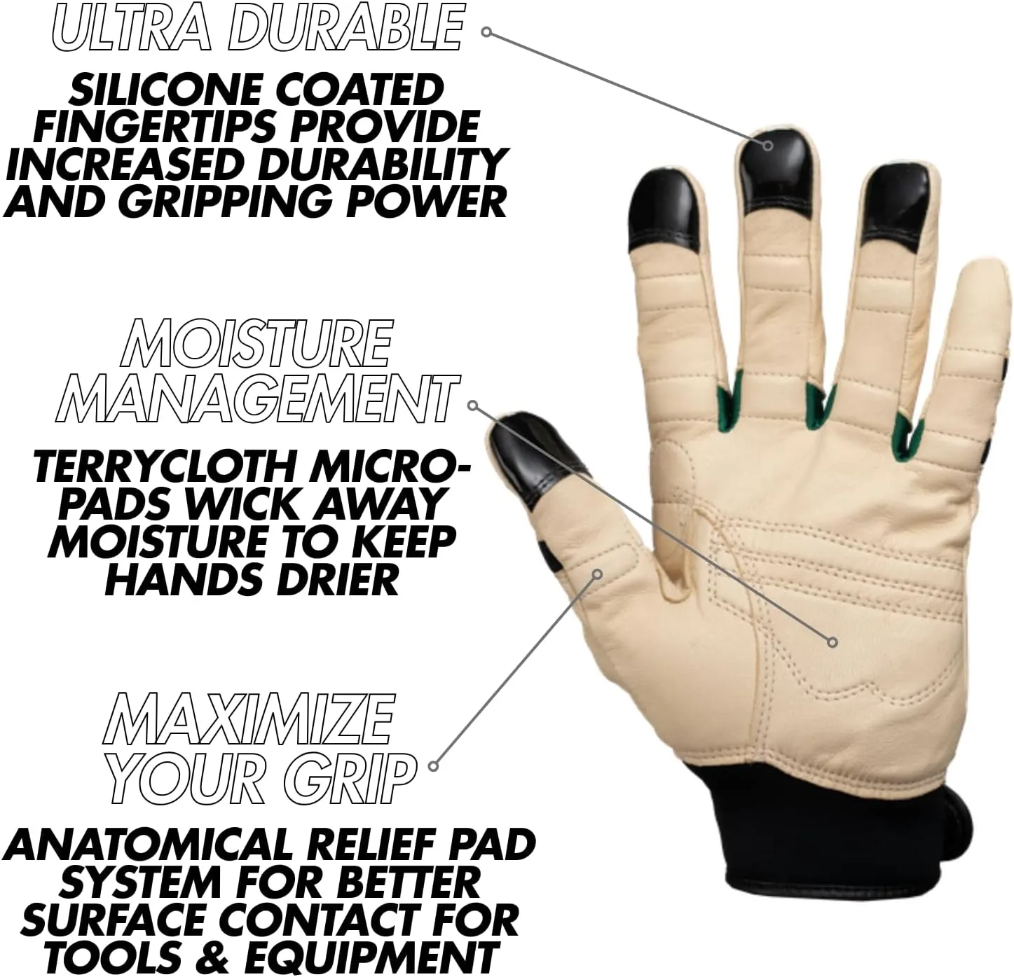 Bionic ReliefGrip Premium Leather Gardening Gloves