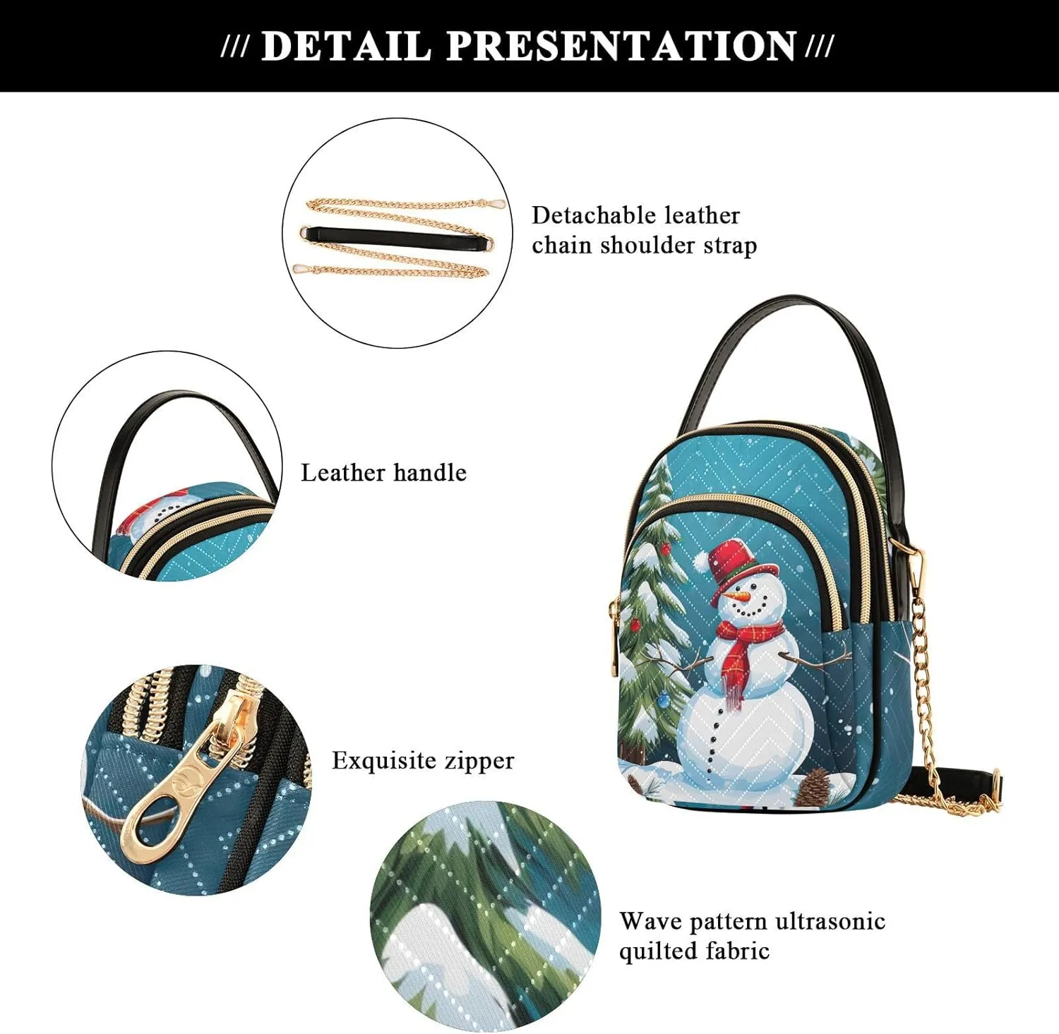 Black and Beige Plaid Handbag Crossbody with Removable Strap, Fashion Crossbody Bags for Women
