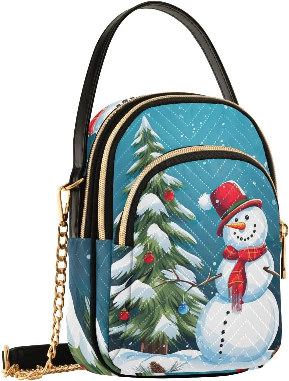 Black and Beige Plaid Handbag Crossbody with Removable Strap, Fashion Crossbody Bags for Women