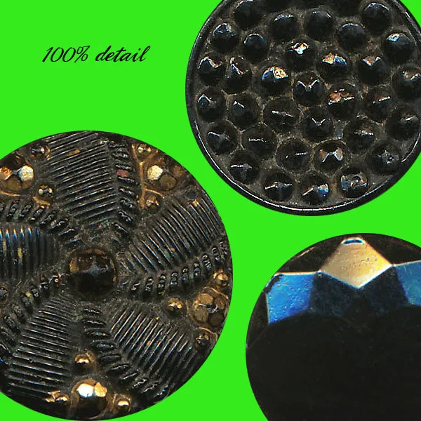 Black Glass Buttons