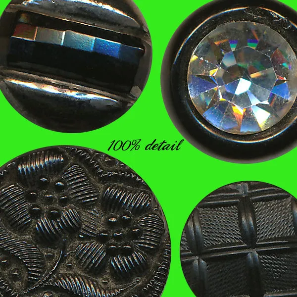 Black Glass Buttons