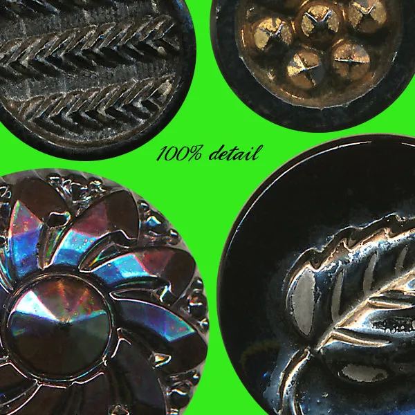 Black Glass Buttons