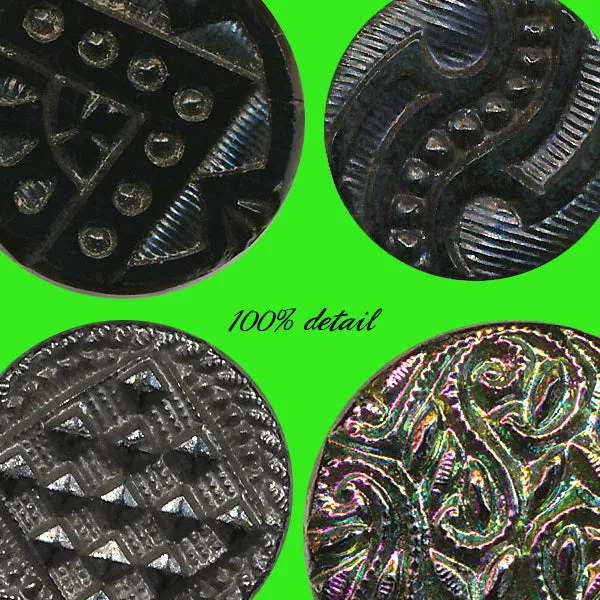 Black Glass Buttons