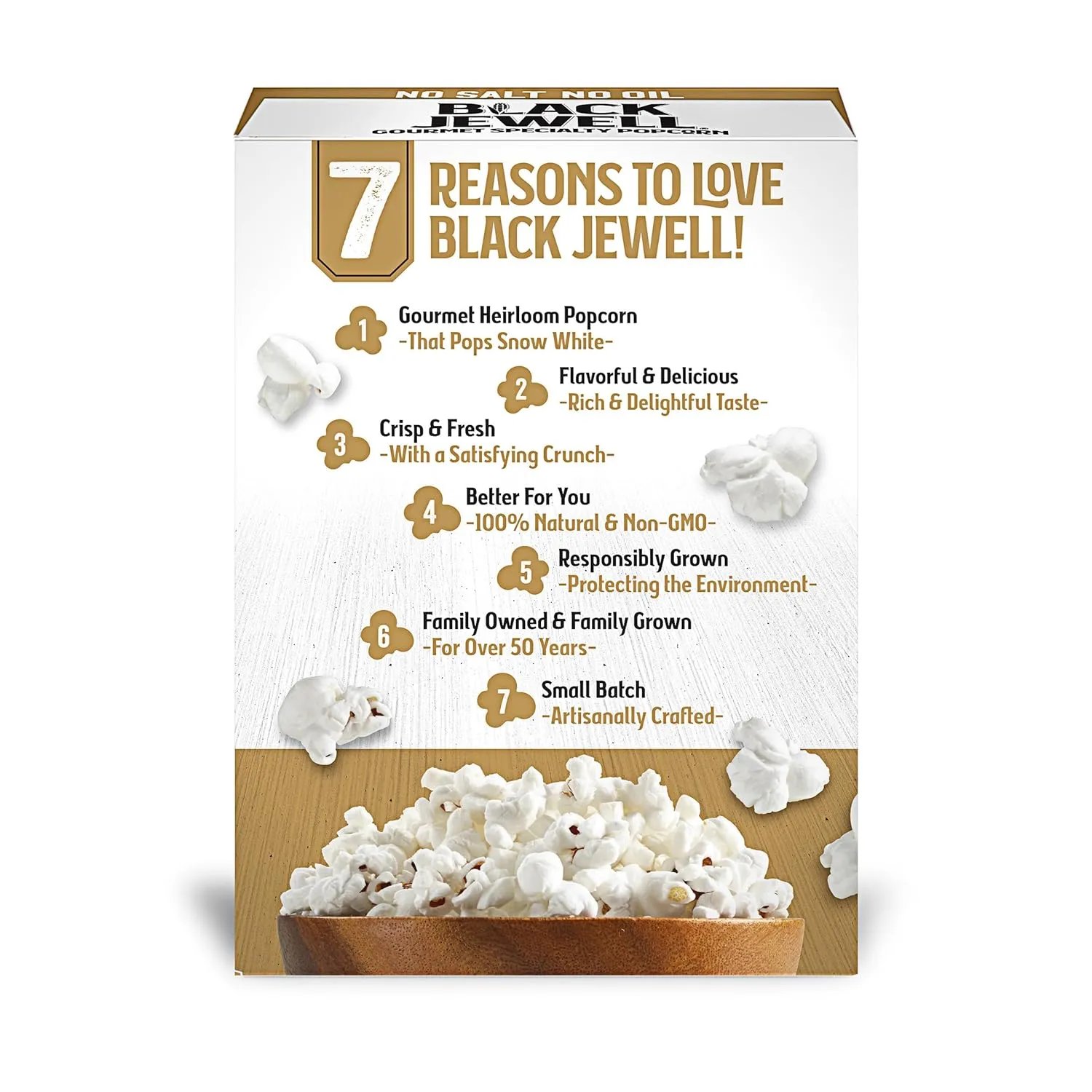 Black Jewell Gourmet Popcorn, Healthy Popcorn Snack, No Salt No Oil, 8.7 Ounces (Pack of 6)