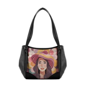 Black Leather Tote Bag marquise