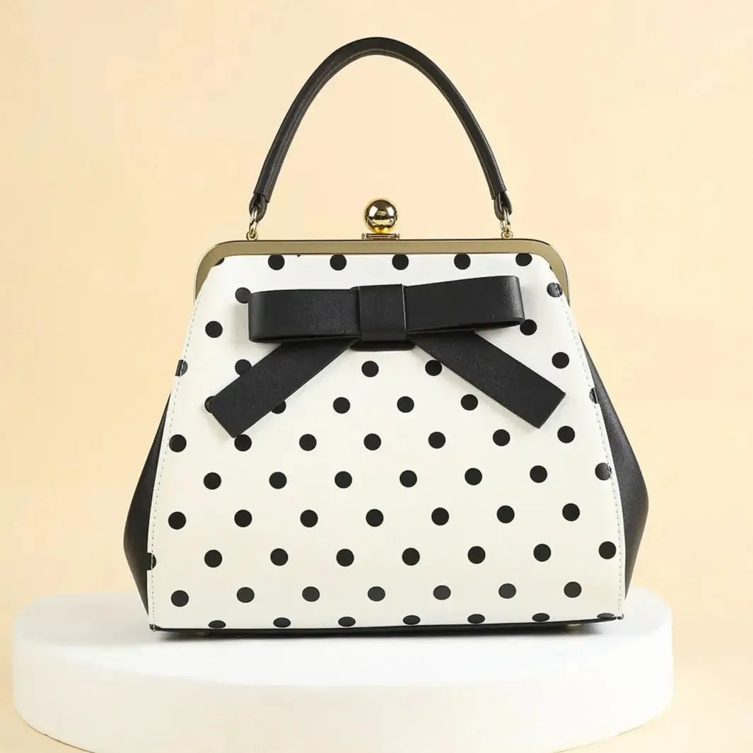 Black Polka Dot Rockabilly Handbag
