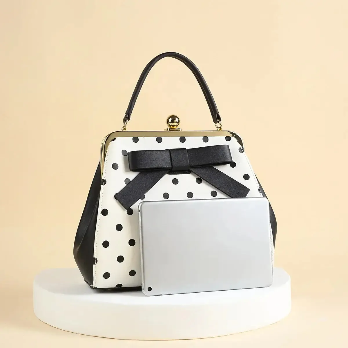 Black Polka Dot Rockabilly Handbag