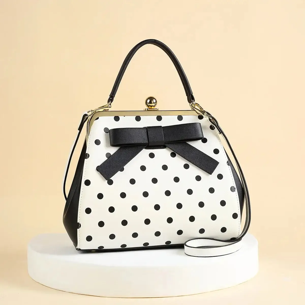 Black Polka Dot Rockabilly Handbag