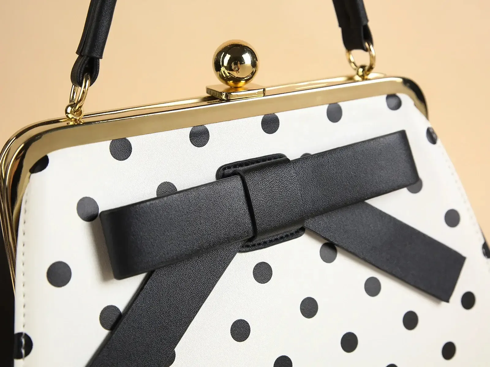Black Polka Dot Rockabilly Handbag