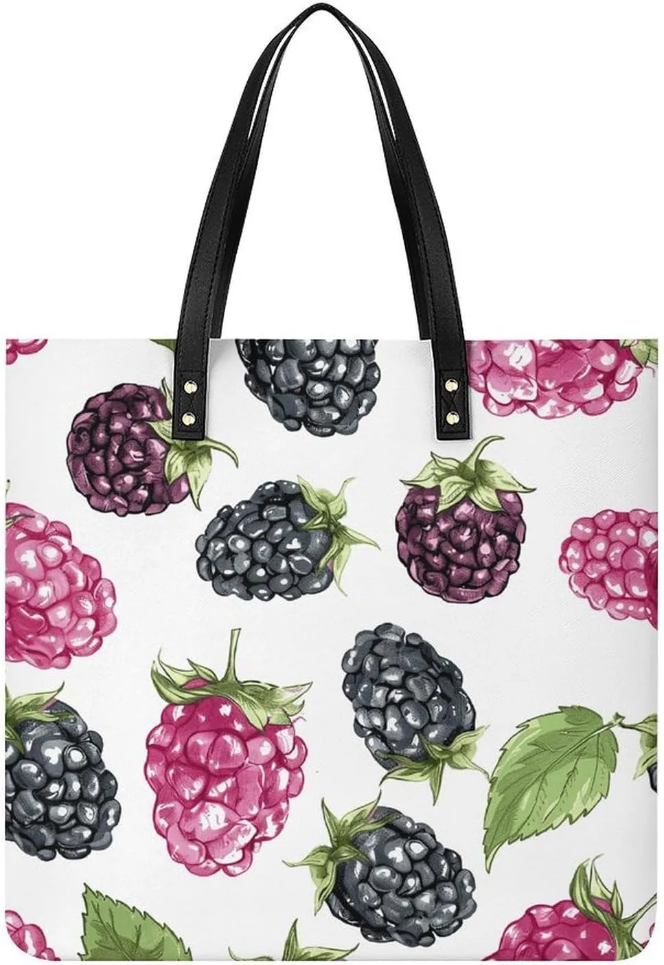 Blackberry Fruit Pattern Leather Handbags Crossbody Bags for Women Trendy Vegan Purses Shoulder Handbags with Wide Shoulder Strap And Zipper