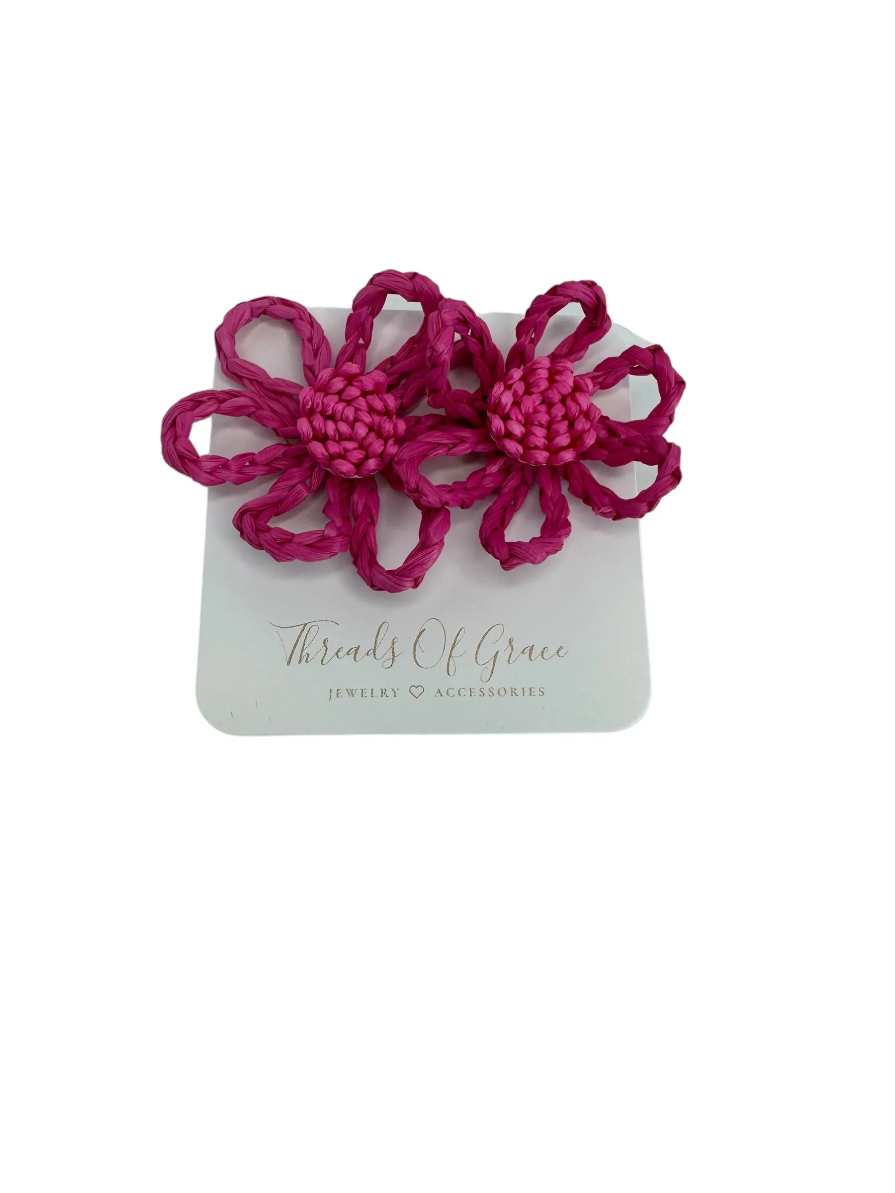 Bloom Raffia Flower Earrings