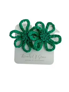 Bloom Raffia Flower Earrings