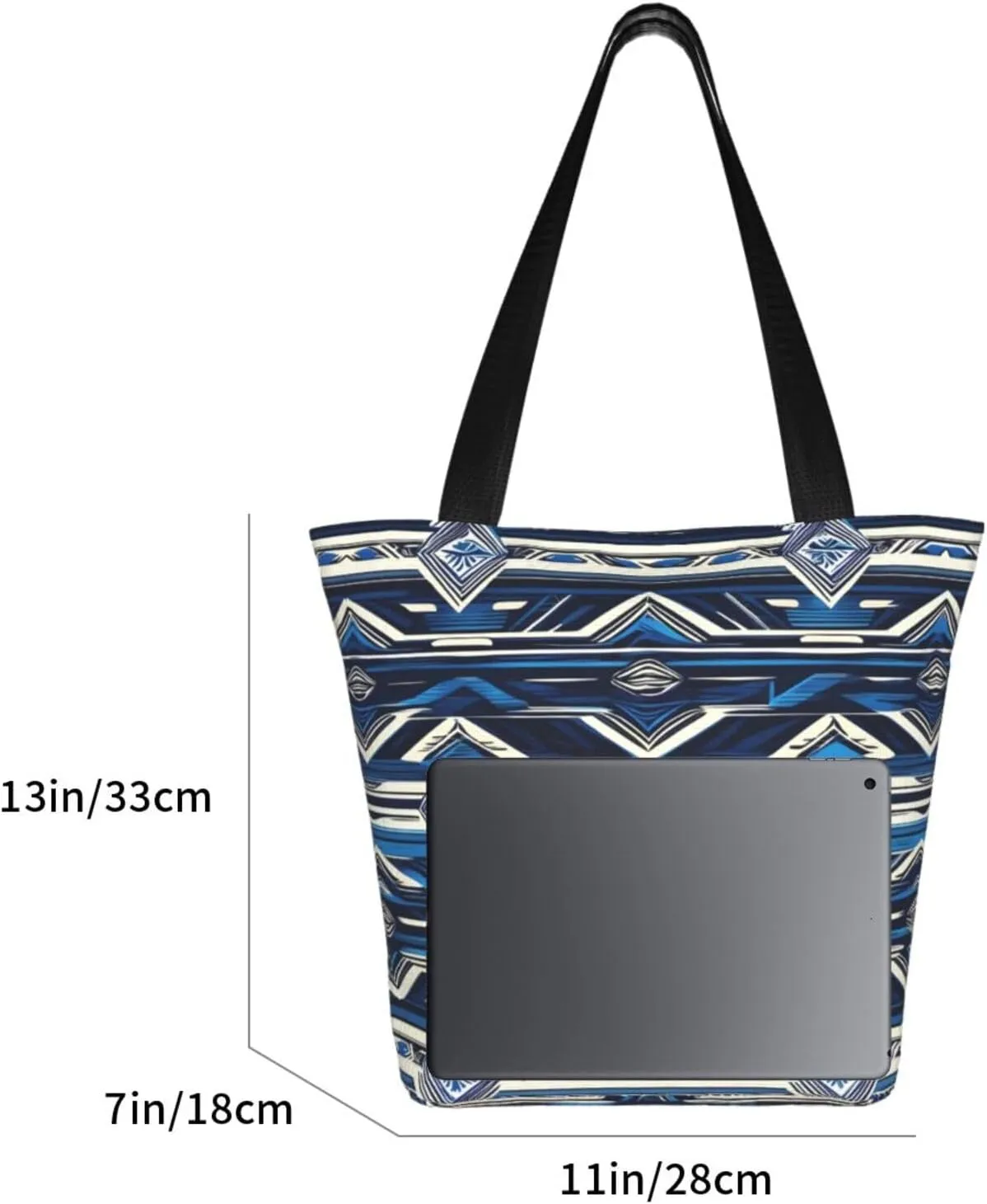 Blue Shining Stars Print Shoulder Tote Bag Women'S Large Size Handbag Casual Tote Shopping Bag For Women