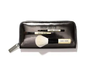 Bobbi Brown Chrome 3-piece Mini Brush Set with Case( De Princeaux Chrome)
