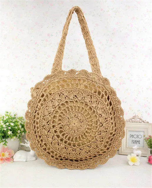 Bohemian Handmade Straw Beach Handbag