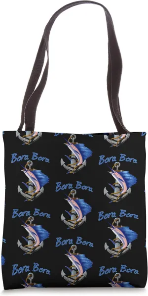 Bora Bora Swordfish Marlin Sailfish Deep Sea Fishing Anchor Tote Bag