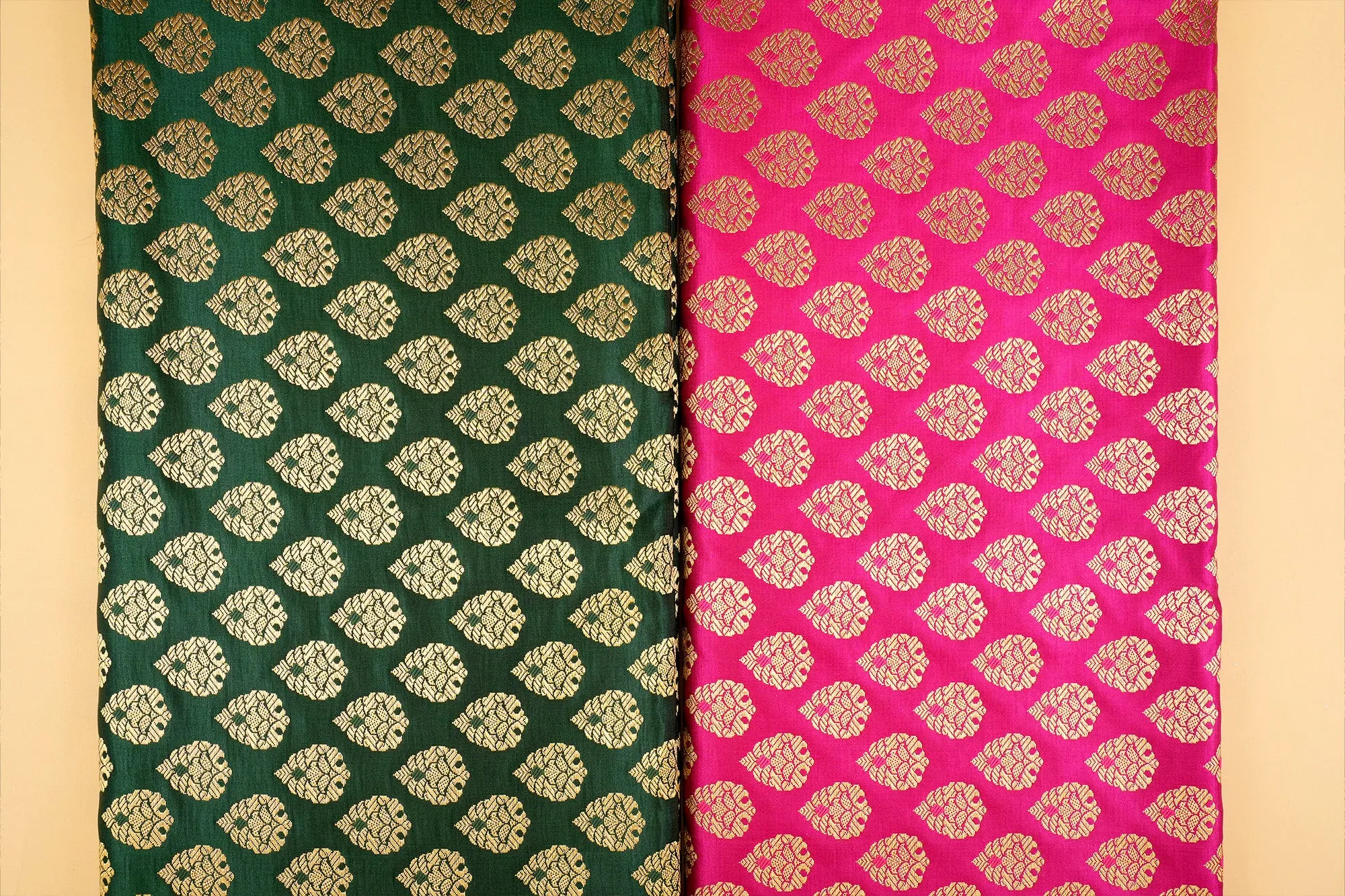 Bottle Green Banarasi Brocade with Beautiful Golden  Traditional Handloom
