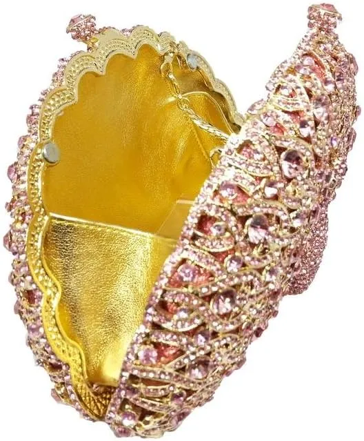 Boutique De FGG Peacock Clutch Bag Women Crystal Evening Handbags Bridal Wedding Rhinestone Clutch Purse Party Prom Bag,Mini