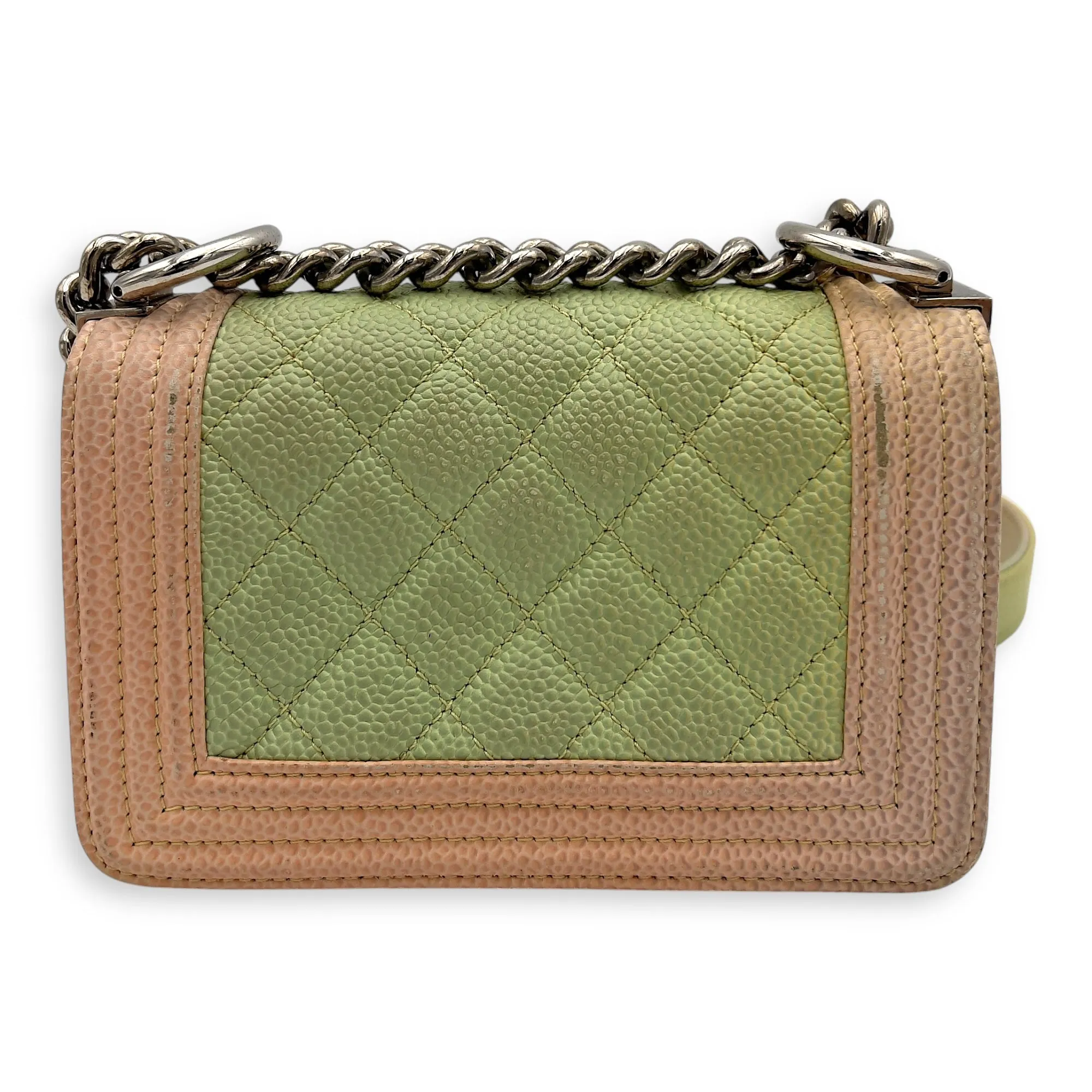 Boy Mini Multi-colour Shoulder Bag in Caviar Leather, Silver hardware