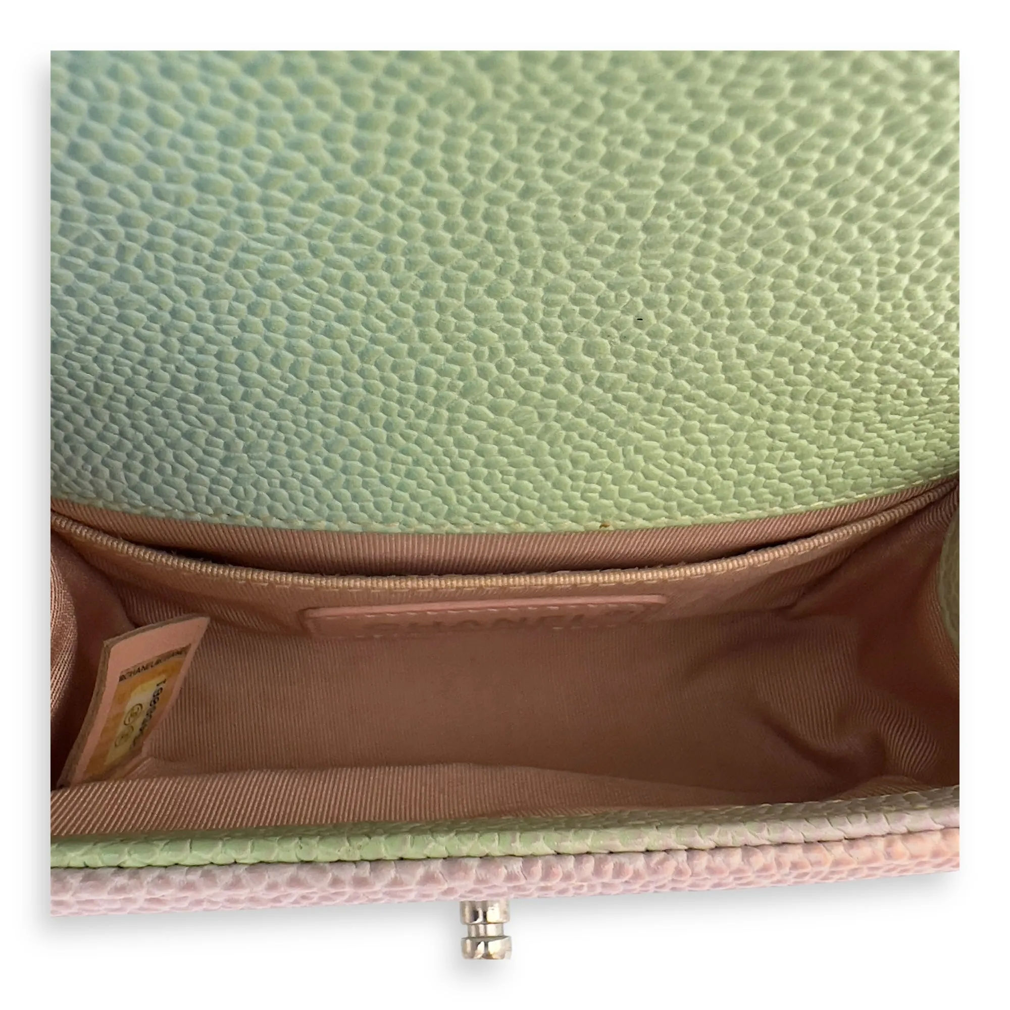 Boy Mini Multi-colour Shoulder Bag in Caviar Leather, Silver hardware