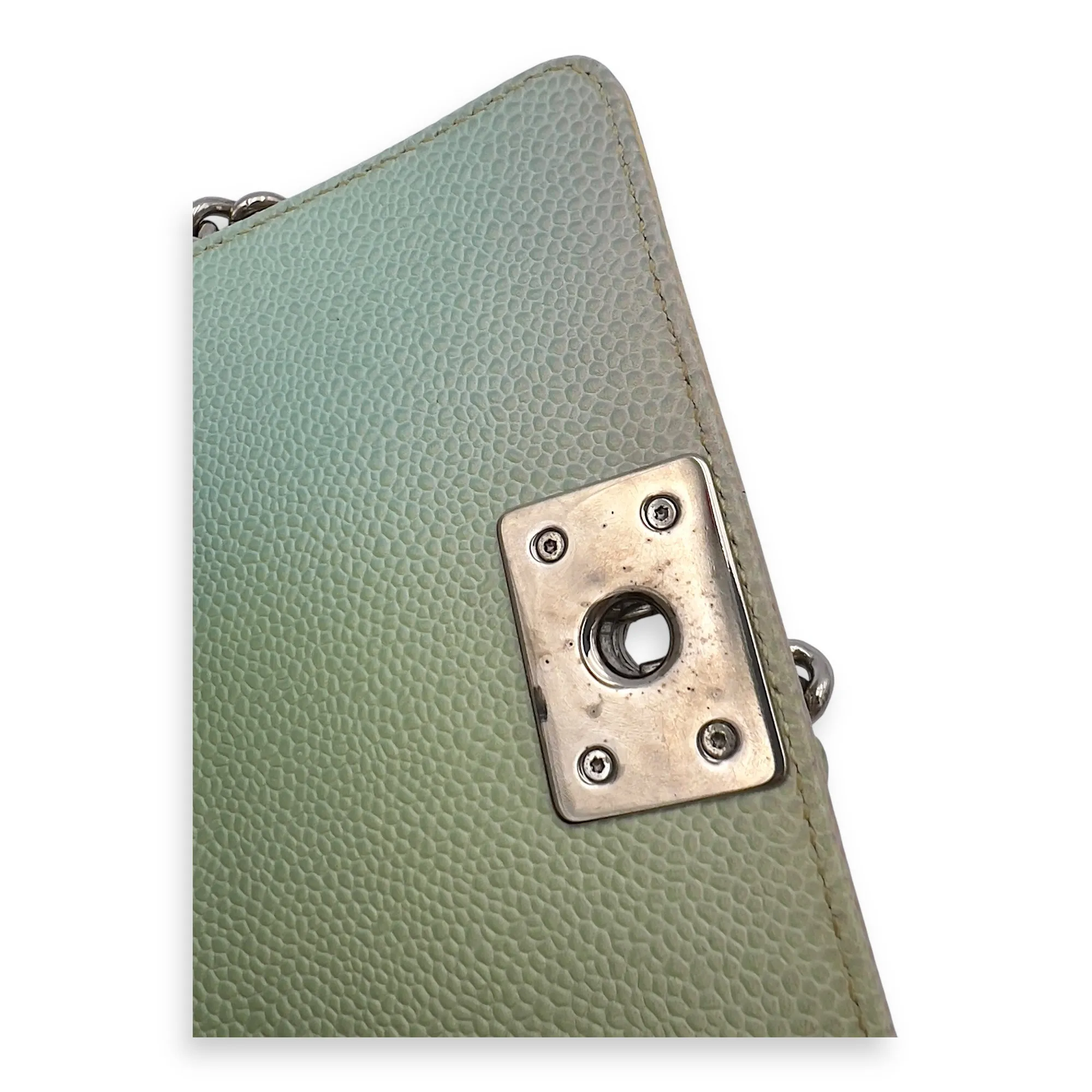 Boy Mini Multi-colour Shoulder Bag in Caviar Leather, Silver hardware