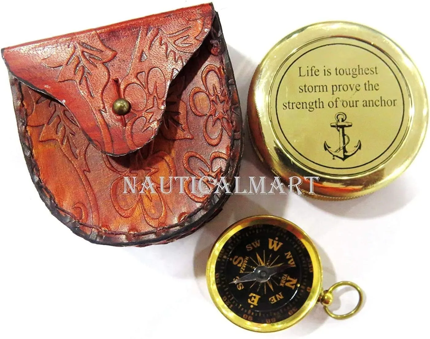 Brass Compass with Mini Pocket Compass Combo Gift