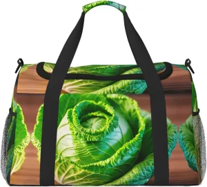 Bright Cabbage print Overnight Bags for Women and Men Shoulder Bag Carry On Bag for Traveling Travel Essentials