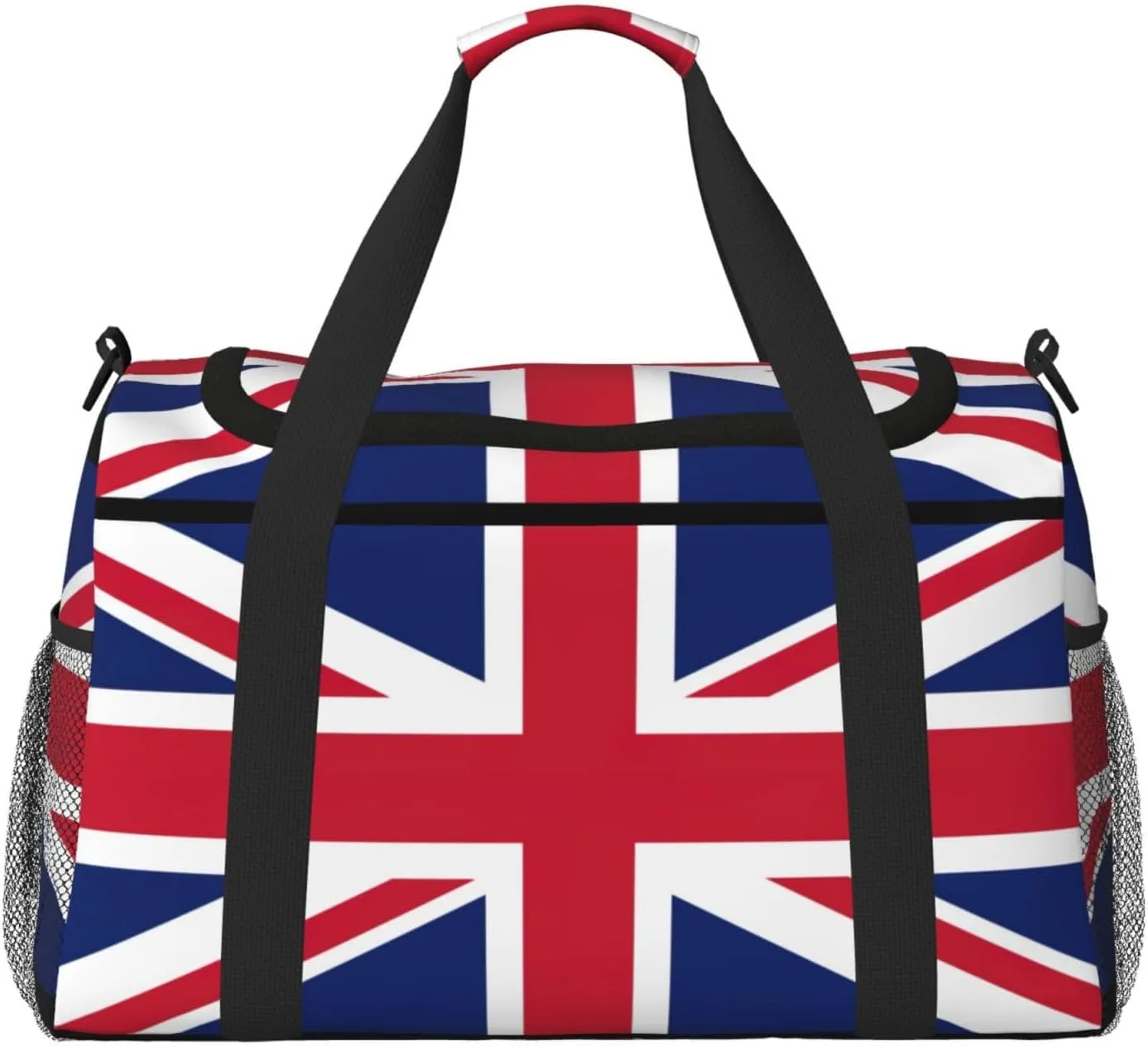 British flag print Large Canvas Travel Duffel Bag Weekender Bags for Women Overnight Bag Carry On Tote Bag